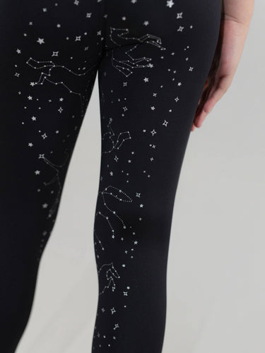 Dapplebay Kids Constellation Full Seat Tights: Black / 8-9