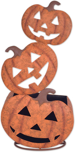 Pumpkin Planter: Metal / 9.5 x 6.3 x 20.47