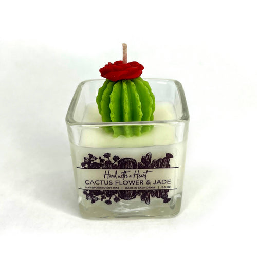Cactus flower & Jade Soy Wax Candle: 2.5 OZ / Saguaro