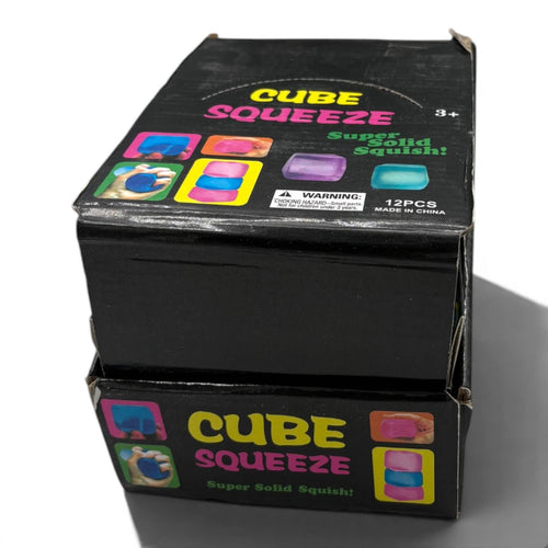 Assorted Glitter Squishy Cube 12ct PDQ