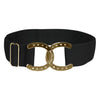 Dapplebay Horse Shoe Elastic Belt-Black: Rose Gold / One Size