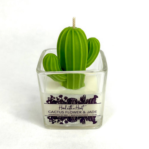 Cactus flower & Jade Soy Wax Candle: 2.5 OZ / Saguaro