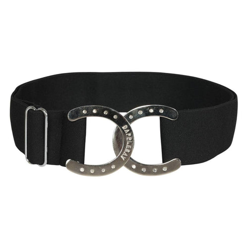 Dapplebay Horse Shoe Elastic Belt-Black: Rose Gold / One Size