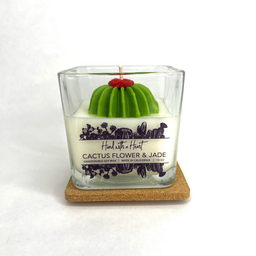 Cactus flower & Jade Soy Wax Candle: 2.5 OZ / Saguaro