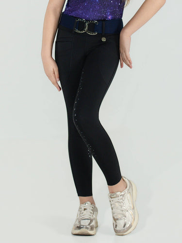 Dapplebay Kids Constellation Full Seat Tights: Black / 8-9