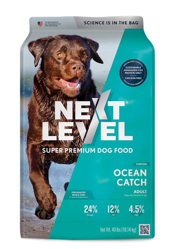 Next Level Ocean Catch Super Premium Dog Food 40 Lb Kankakee IL Glazik Topline Feeds