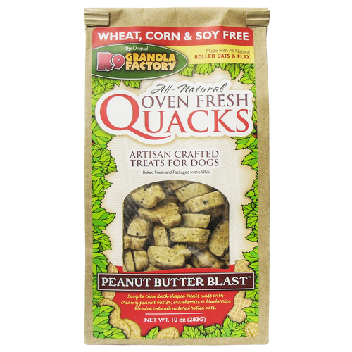 K9 Granola Factory Quacks, Peanut Butter Blast Dog Treats (10 oz)