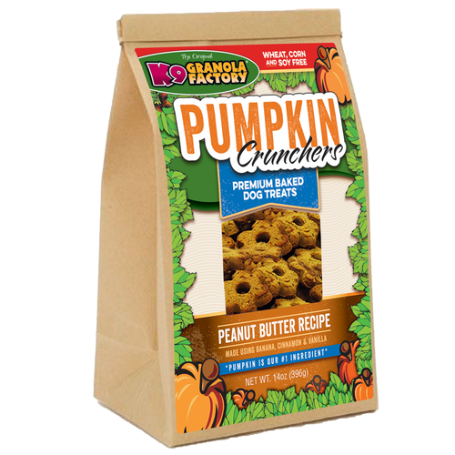 K9 Granola Pumpkin Crunchers, Peanut Butter & Banana Recipe Dog Treats (14 oz)