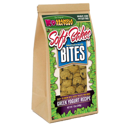 K9 Granola Factory Soft Bakes Bites, Greek Yogurt Recipe Dog Treats (12 oz)